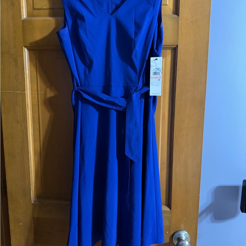 Elegant Blue Sleeveless Dress